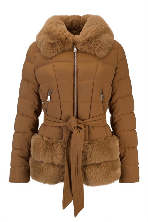 Short parka with fur