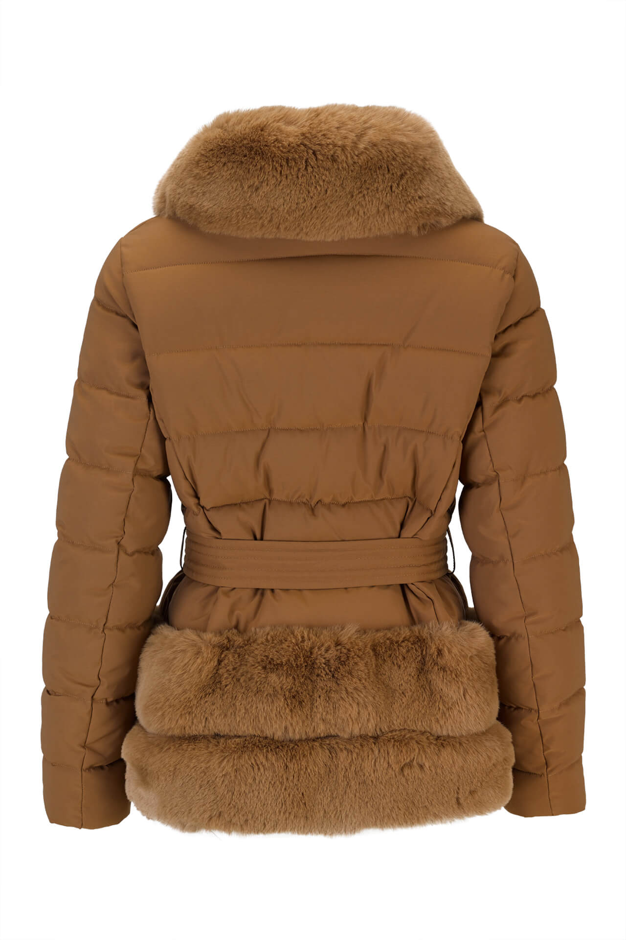 Short parka with fur