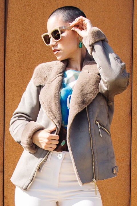 Casaco estilo aviador