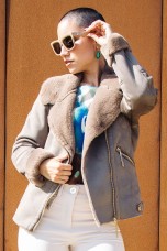 Casaco estilo aviador