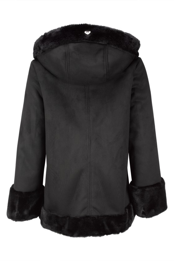 Coat with fur details