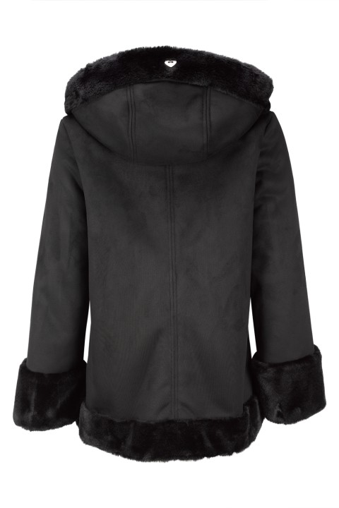 Coat with fur details