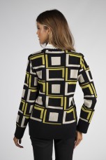 Geometric pattern knitted jumper