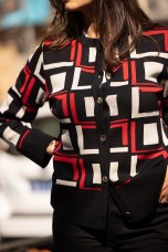 Casaco de malha padrão geométrico