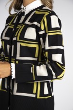 Geometric pattern knitted jumper