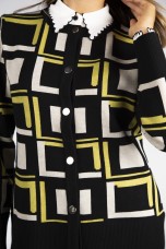 Geometric pattern knitted jumper