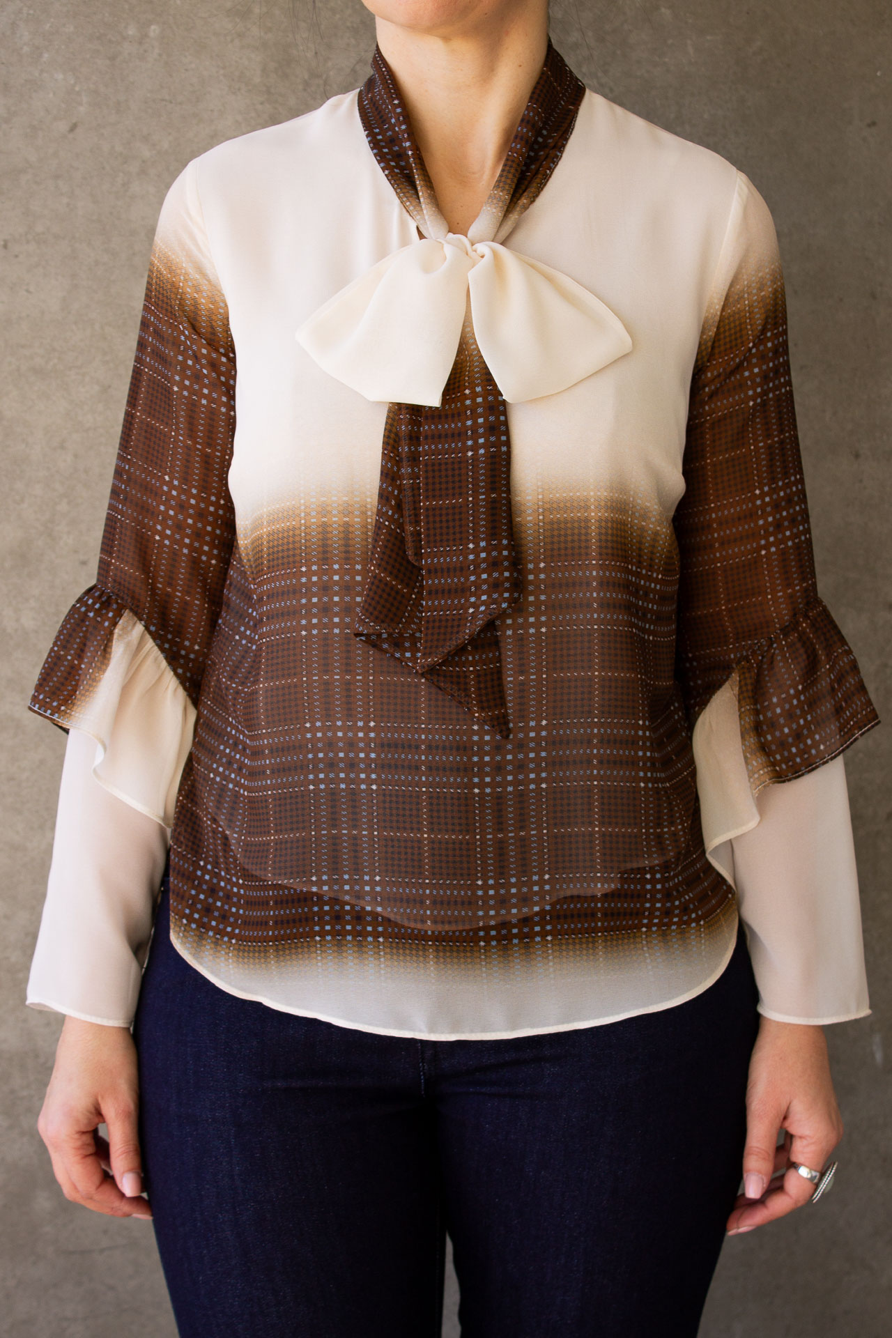 Plaid print blouse