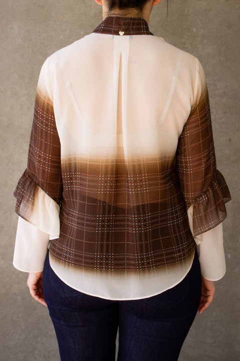 Plaid print blouse