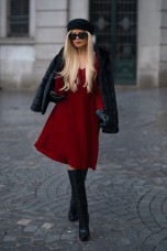 Faux fur coat with hood