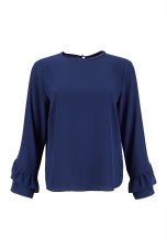 Blouse with ruffled sleeves