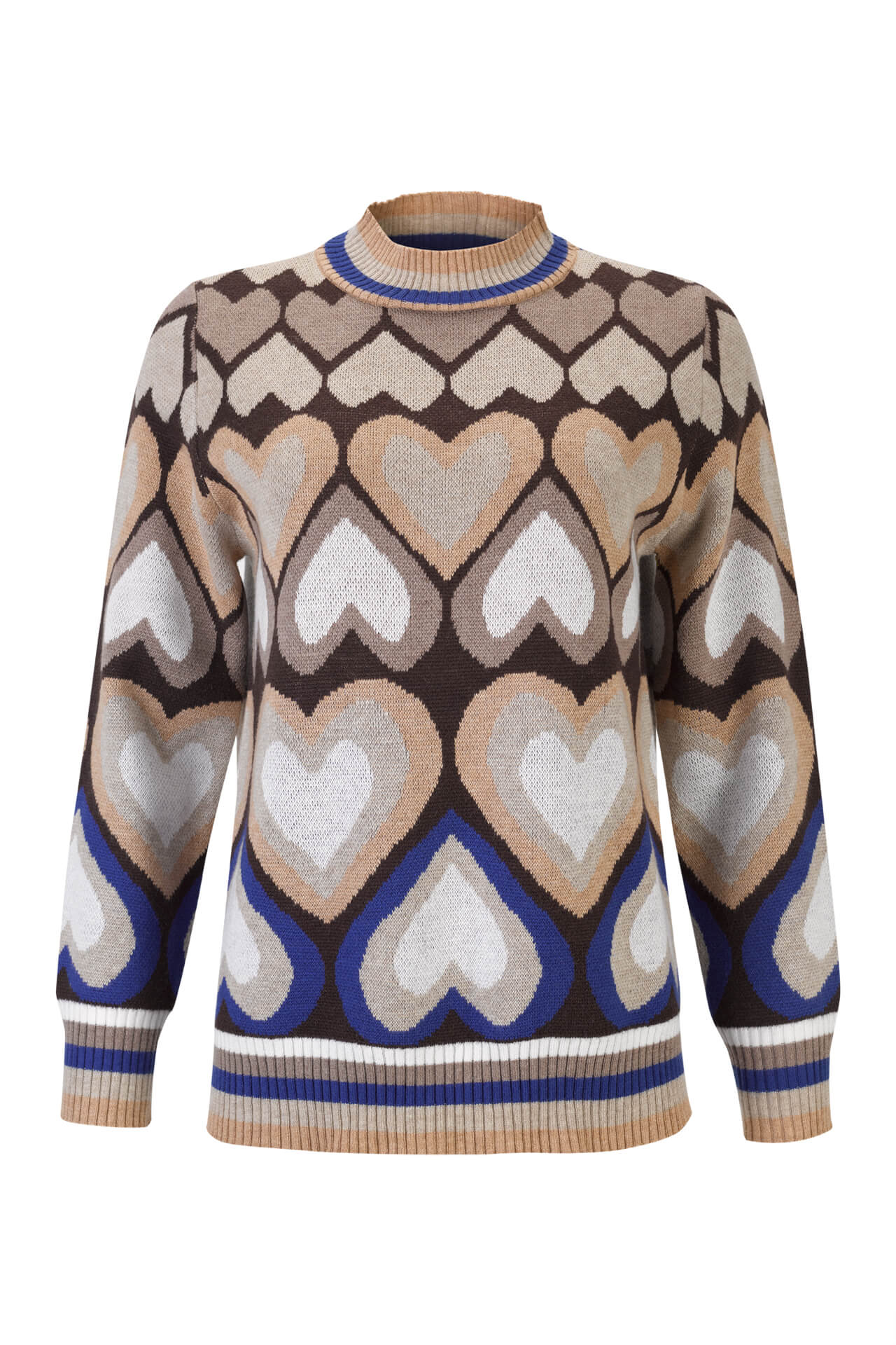 Knitted jumper with heart pattern