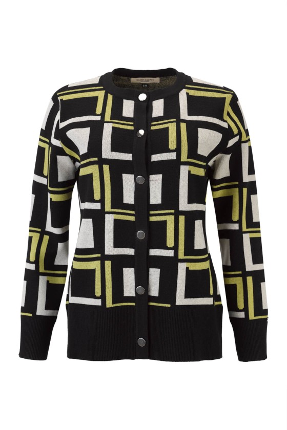 Geometric pattern knitted jumper