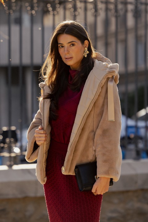 Casaco de plo curto reversvel