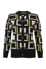 Geometric pattern knitted jumper