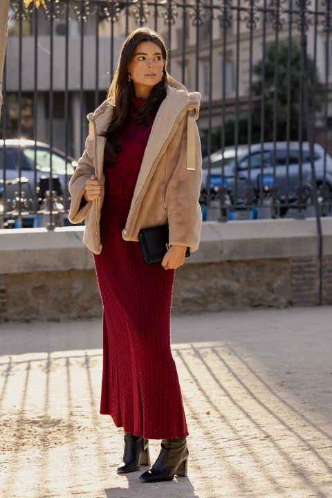 Casaco de plo curto reversvel