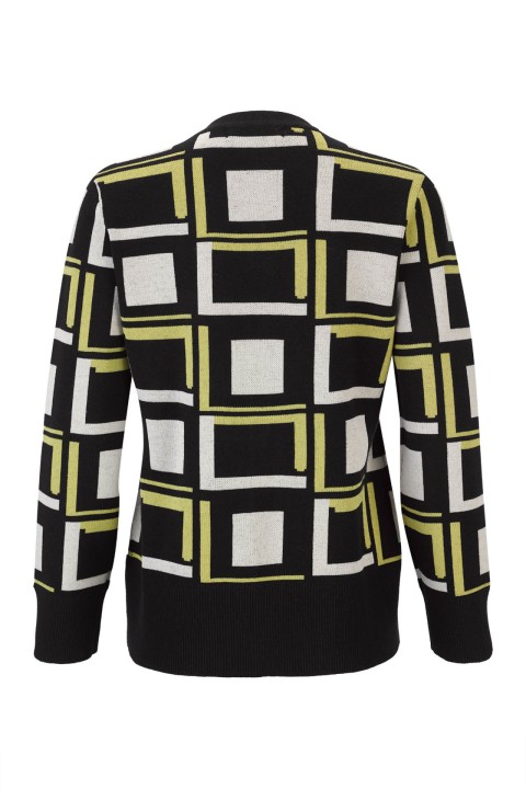 Geometric pattern knitted jumper