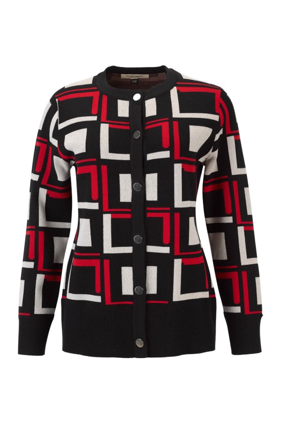 Casaco de malha padrão geométrico