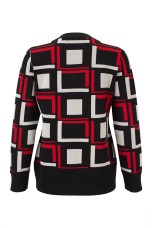Casaco de malha padrão geométrico