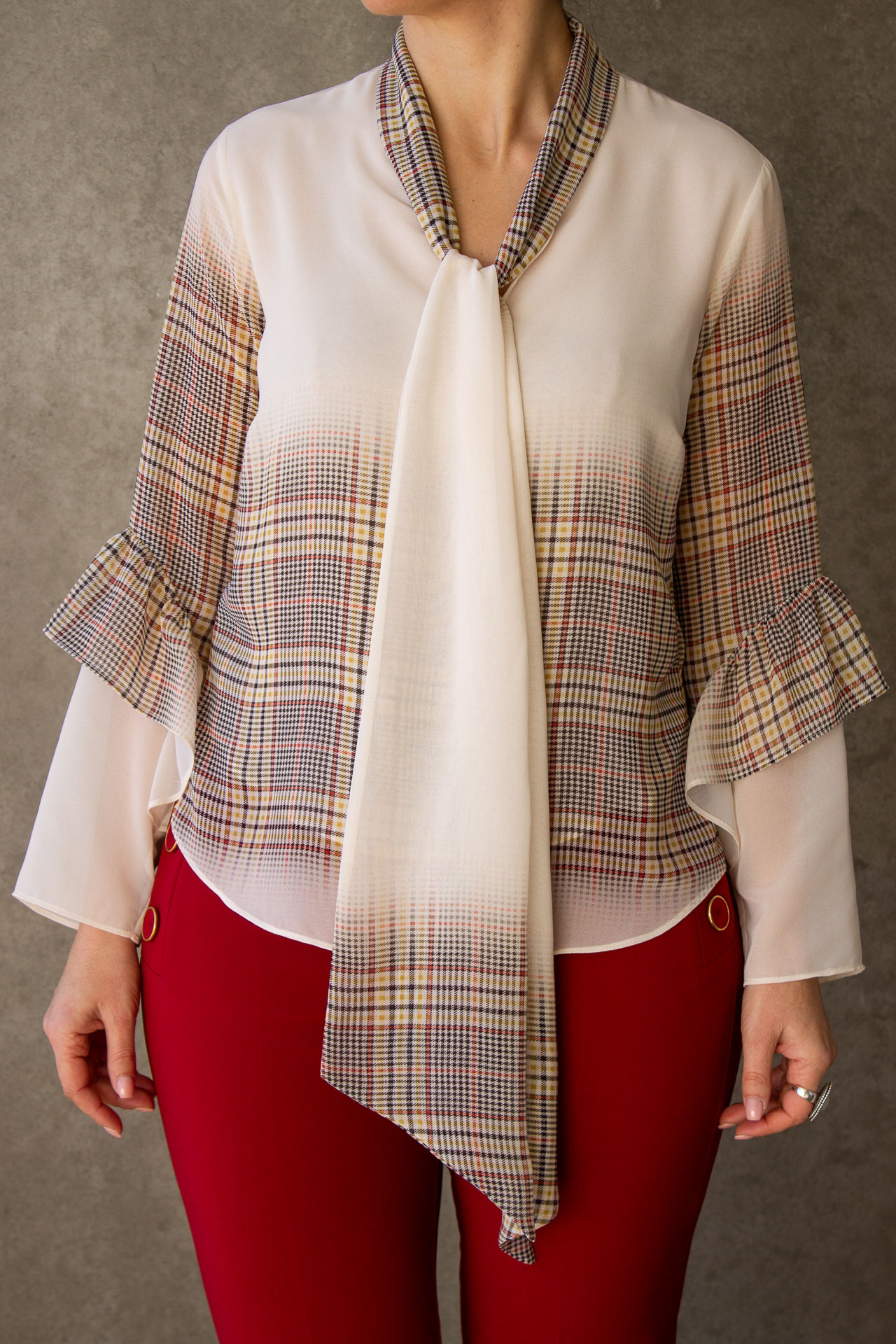 Túnica estampado xadrez