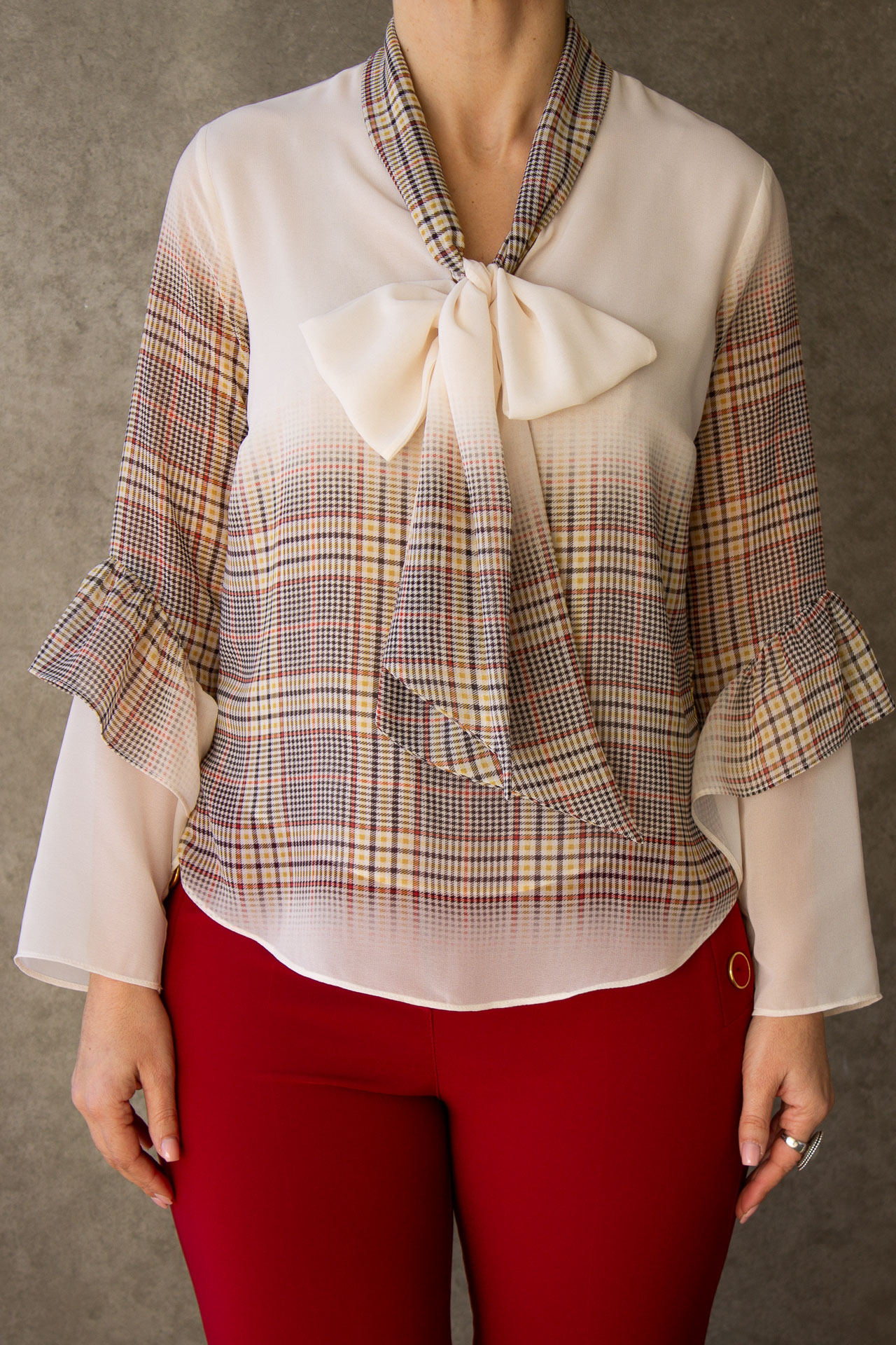 Túnica estampado xadrez