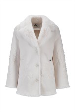 Fur coat with embroidery