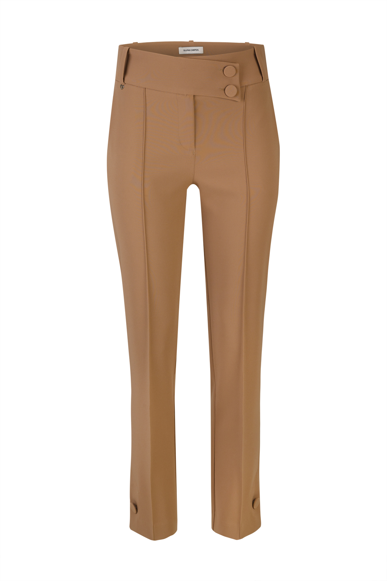 Asymmetrical waistband trousers