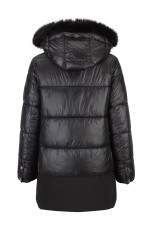 Quilted parka with removable hood