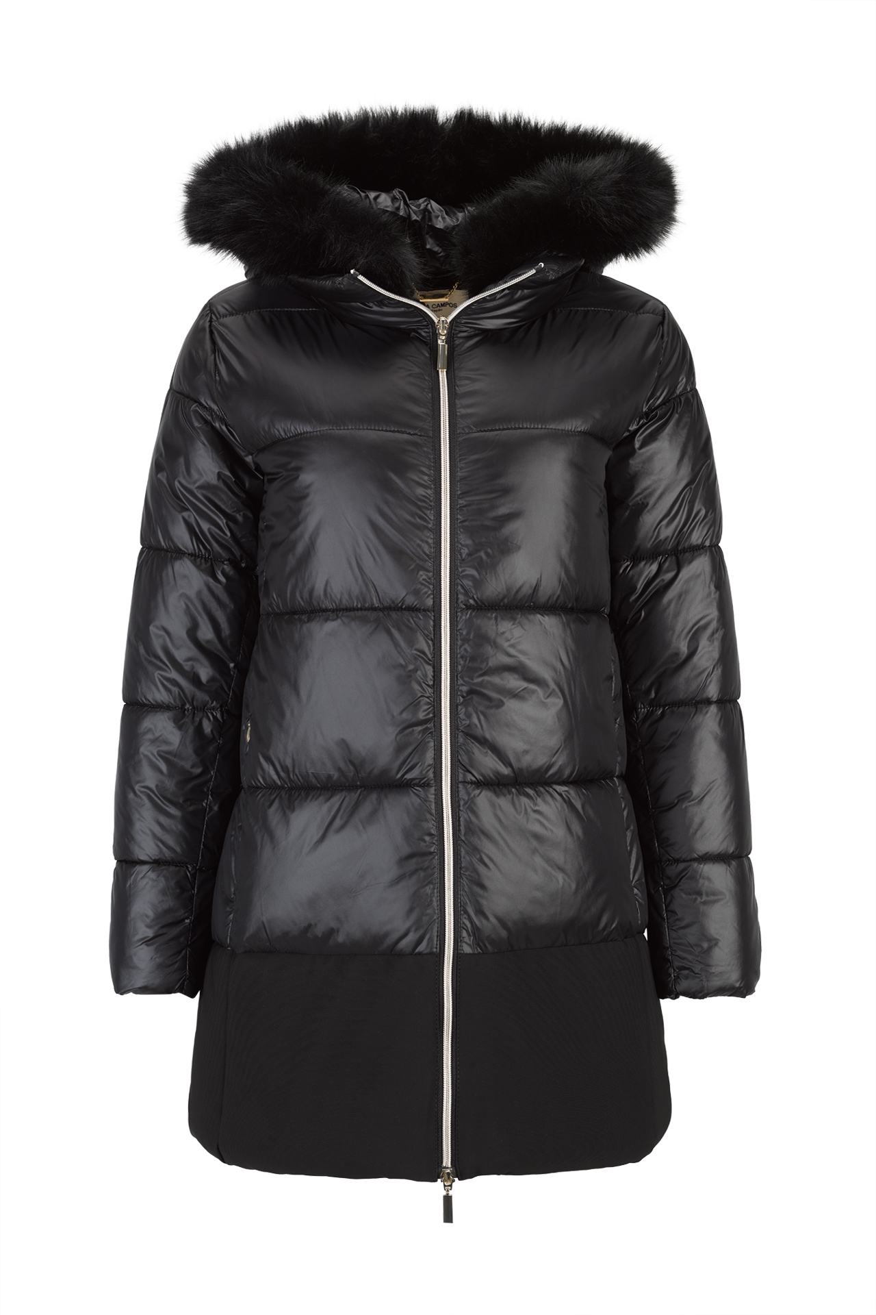 Quilted parka with removable hood