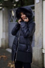 Quilted parka with removable hood