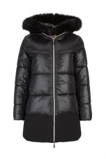 Quilted parka with removable hood
