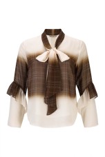 Plaid print blouse