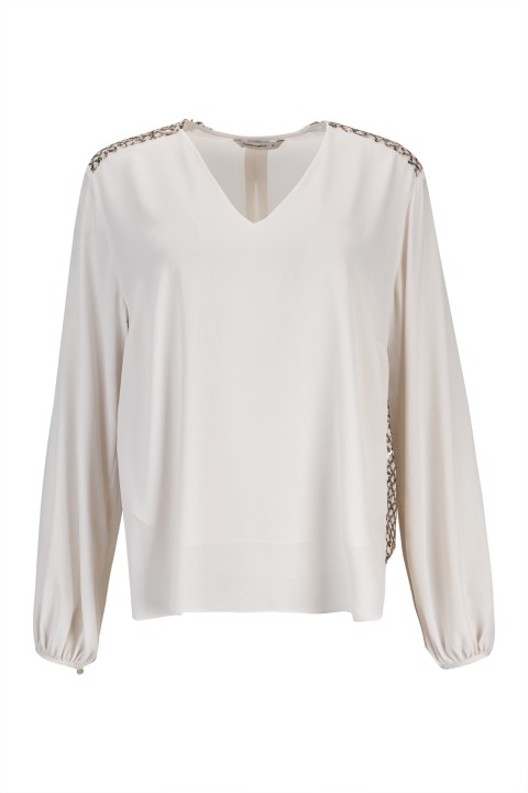 Blouse with sequins