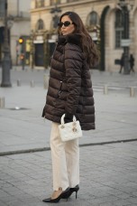 Quilted parka with detachable hood
