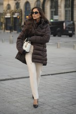 Quilted parka with detachable hood