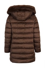 Quilted parka with detachable hood
