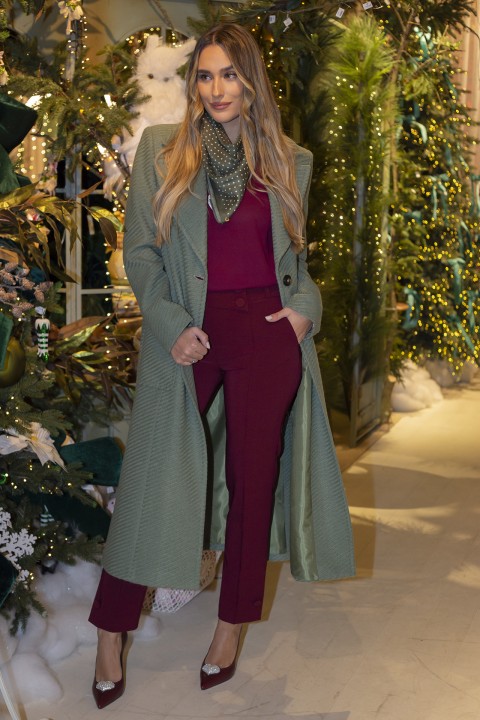 Casaco comprido com cinto Casaco comprido com cinto