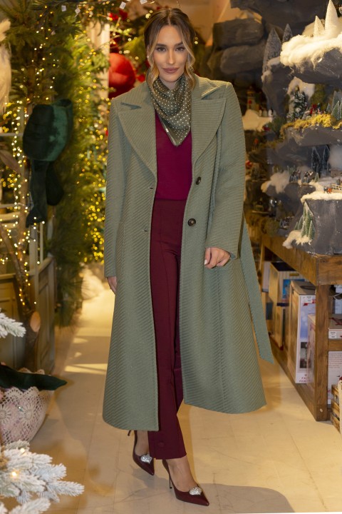 Casaco comprido com cinto Casaco comprido com cinto