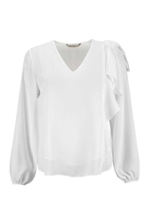 Blouse with shoulder bow