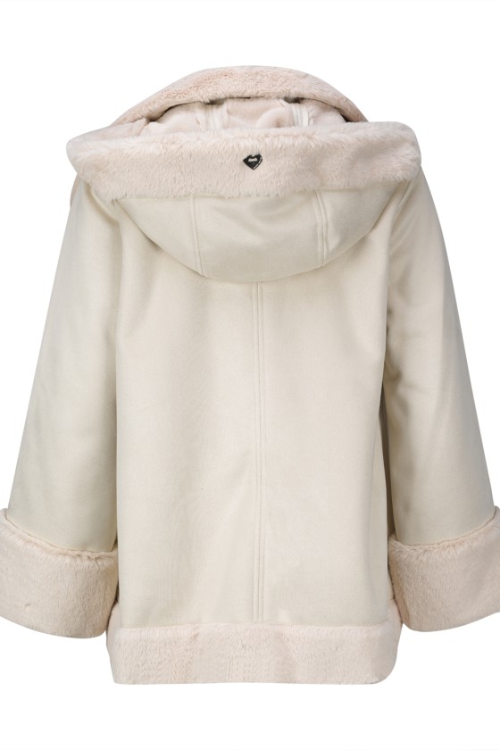 Coat with fur details