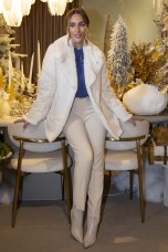 Fur coat with embroidery