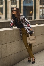 Casaco de malha padrão gráfico