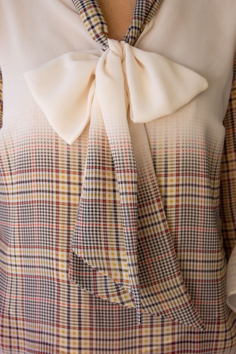 T�nica estampado xadrez