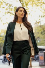 Covered buttons blouse