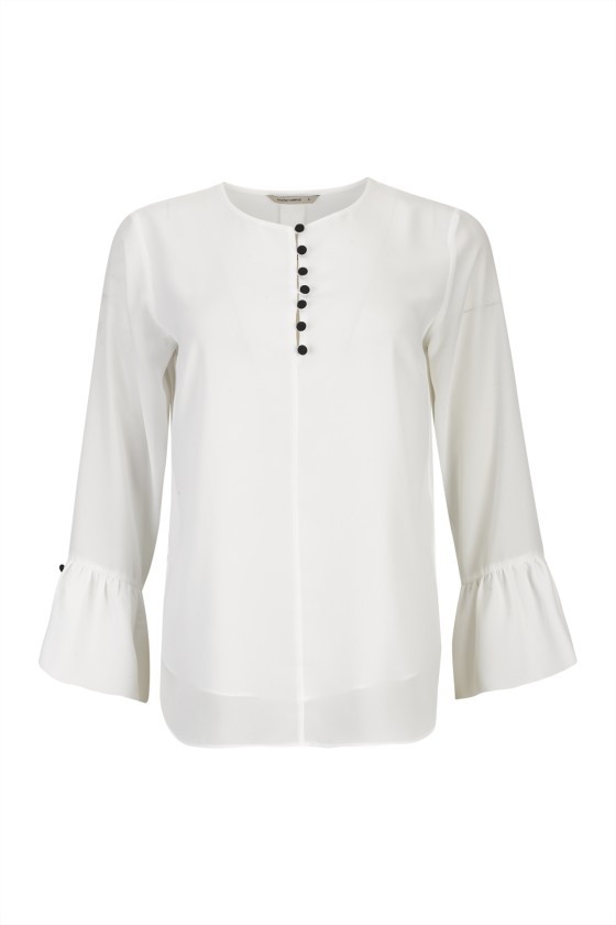 Covered buttons blouse