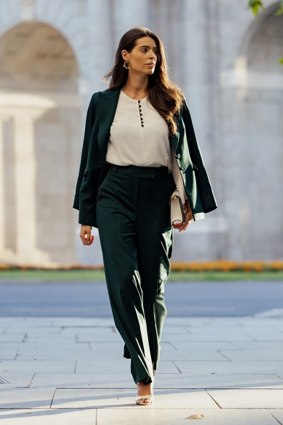 Covered buttons blouse