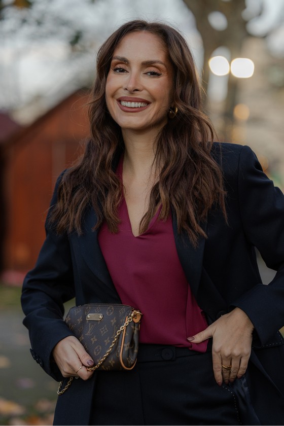 Blouse with shoulder bow