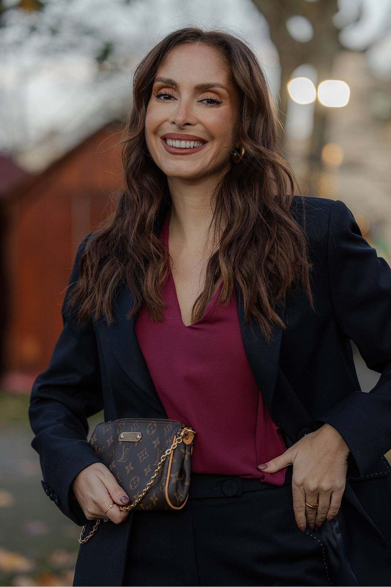 Blouse with shoulder bow