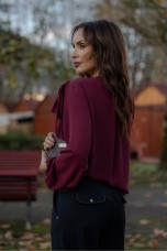 Blouse with shoulder bow