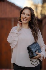 Blouse with ruffled sleeves