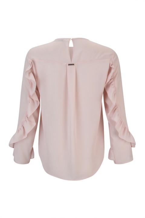 Blouse with ruffled sleeves
